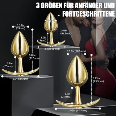 Анальний плагін TYDAY Metall 6 розмірів для жінок, нержавіюча сталь, стимулятор простати з діамантом, преміум секс-іграшка