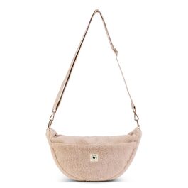 Жіноча сумка-кросбоді Teddy Moon Bag Small плюшева, маленька сумка через плече з кишенями та регульованим ременем, колір кремовий