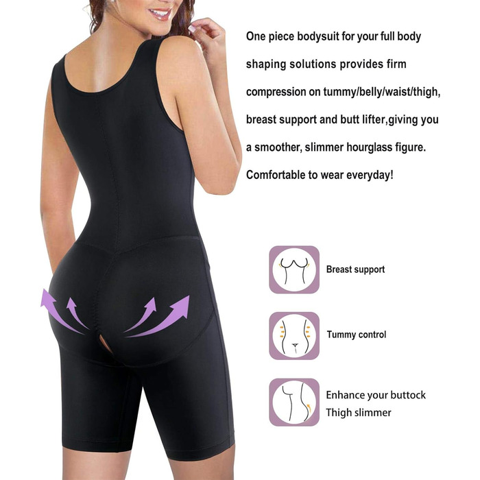 Корсет-боді KUMAYES для жінок, фігуроформуючий, бандаж після пологів, чорний, форма одягу Shapewear, з гачками