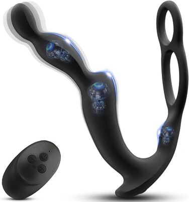 Вібратор для чоловіків для стимуляції простати з кільцем, 10 вібрацій - анальний вібратор для чоловіків