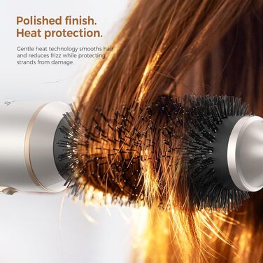 Мультистайлер для волосся 5 в 1 UKLISS Airstyler Pro 1000W: фен, брашинг, гофре, випрямляч та завивачі для сушіння та укладки, Сріблясто-золотий