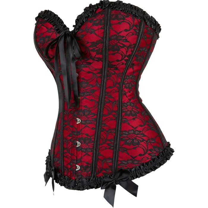 Корсет для жінок KUOSE з квітковим принтом, великі розміри 6XL, червоний