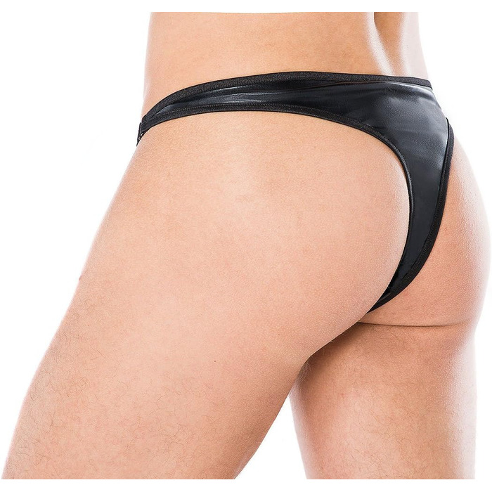 Чоловіча трусика-стрінги Andalea Wetlook чорного кольору, 4XL-5XL