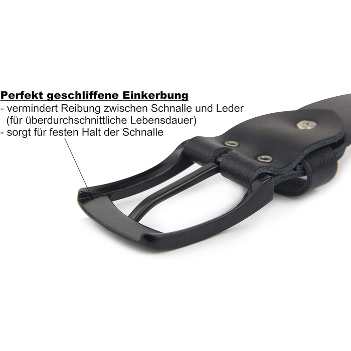 Чоловічий шкіряний ремінь Made in Germany, натуральна шкіра, 4 см, чорний, довжина 110 см (пояс 95 см)