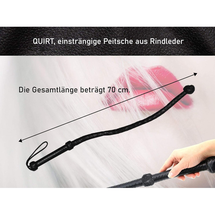 Однострільна батіг КВІРТ з натуральної шкіри