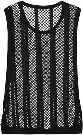 Чоловіча сітчаста жилетка YAHWULAI: стильна жилетка без рукавів з прозорою сіткою, 1 шт.