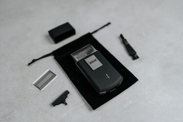 Електробритва Wahl Travel Shaver Gold Edition — бездротовий акумуляторний тример для чоловіків, компактна дорожня бритва для обличчя та бороди, срібляста
