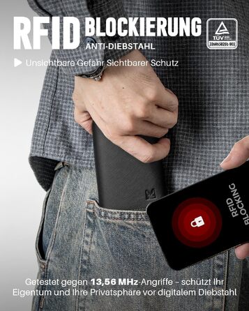 Чоловічий гаманець зі смарт-відділенням, RFID-захистом та вікном для фото, чорний з хрестоподібним візерунком, на 11 карток