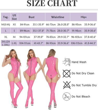 Жіночий латексний боді FEOYA з металевим декором, рожевий (L-XL)