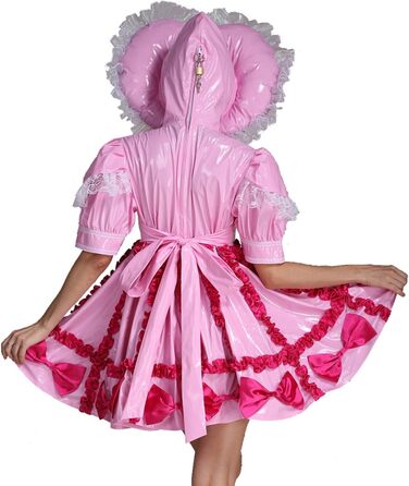Костюм для дорослих (Sissi) з ПВХ, рожевий, з замком, уніформа для прислуги GOceBaby