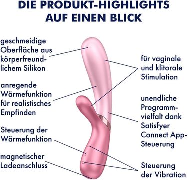 Вібратор Satisfyer Hot Lover Connect App | Bluetooth | Водостійкий (IPX7) | Зігріваючий | Для жінок | Рожевий | Зігріваючий вібратор для жінок