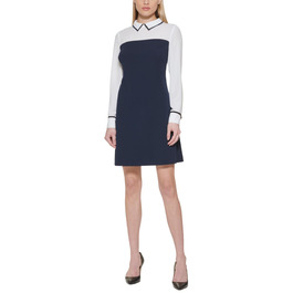 Сукня міні Tommy Hilfiger жіноча з довгим рукавом та коміром, колір 