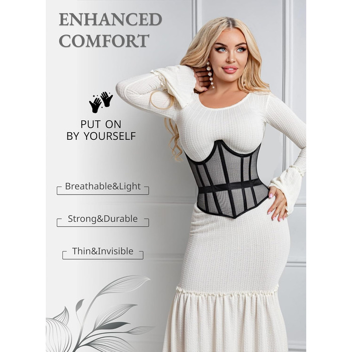 Корсет для фігури жіночий Meh-Korett, Body shaper, чорний, XS