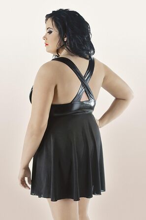 Чорна мереживна піжама-бабідол Andalea з розрізами, еластична, для жінок, розмір 50-52