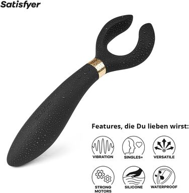 Вібратор для пар Satisfyer Endless Fun: 33 функції, 100 вібрацій | Сильний та тихий для жінок та чоловіків | Іграшка для дорослих, як дildo та для стимуляції клітора | Чорний | 1 шт.