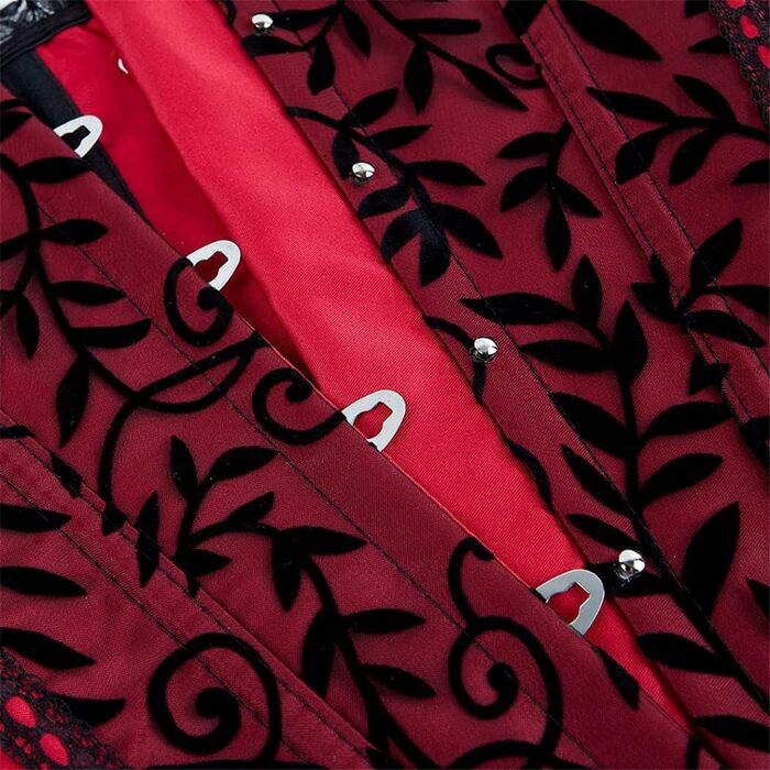 Жіноче корсетне прилягання з атласу/брокату, на шнурівці, корсет з кісточками, розмір S-6XL 32-34, бордовий