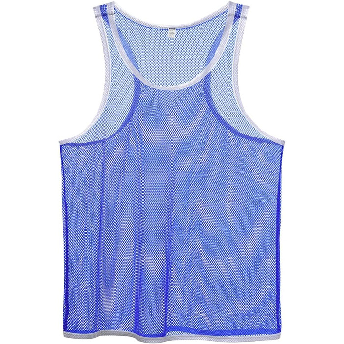 Чоловіча футболка BIATWOWR прозора, без рукавів, тонкий мускульний пуловер, майка, темно-синій, розмір L