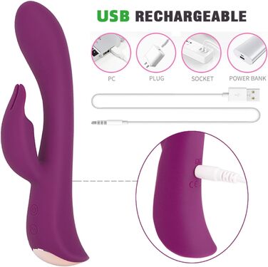 Вібратор для жінок Sexspielzeug Rabbit з 10 режимами вібрації, фіолетовий