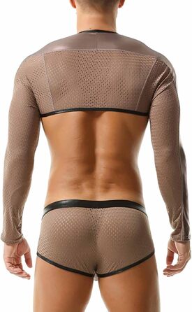 Чоловічий боді для боротьби SRZYMJ: сексуальний, облягаючий, з блискучою тканини, спортивний, без рукавів