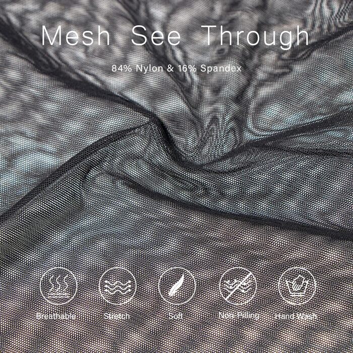 Чоловічий прозорий піжамний комплект YINYOUYU з мережива, з малюнком м'язів, чорний XL