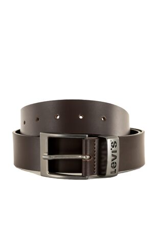 Шкіряний чоловічий ремінь Levi's з логотипом та пряжкою Harness Buckle, коричневий, розмір 80