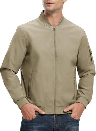 Чоловіча легка вітрівка donhobo — демісезонна куртка-бомбер (Khaki, M)