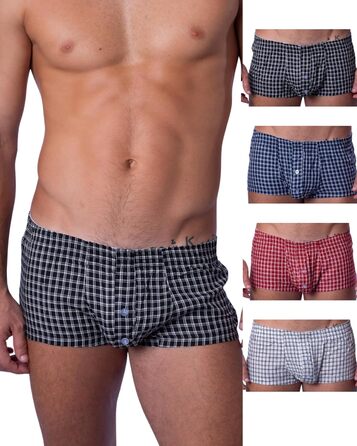 BIMONI Боксер чоловічий з бавовни, низька посадка, 4 шт. в упаковці, 4 кольори, розмір M