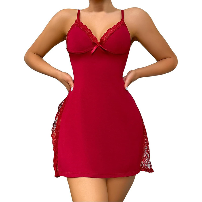 Сексуальна спідня білизна для тіла: мереживний боді, сукня, неглиже, костюм для жінок. Червоний колір, розмір L