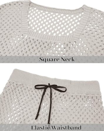 Костюм мереживний чоловічий AIEOE 2-кількісний, футболка та шорти, сітка, колір бежевий, розміри M-3XL