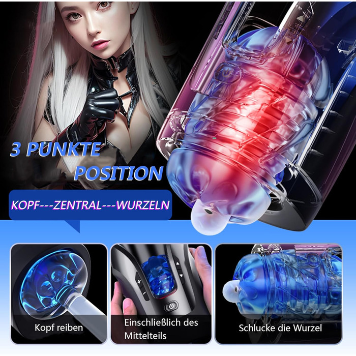 Електричний секс-іграшка для чоловіків з 5 швидкостей та 3D реалістичною вагіною, аудіо-інтеракція, телескопічний дизайн