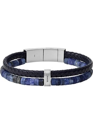 Чоловічий годинник Fossil Vintage Casual зі сталевим або шкіряним ремінцем (Сріблястий та Синій)