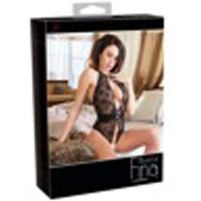 Боді жіноче Abierta Fina з імітацією діамантів, чорне (Medium)