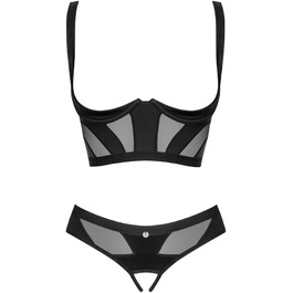 Сет нижньої білизни Obsessive Amoria Dessous, чорний, M/L