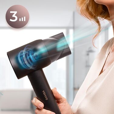Фен для волосся Cecotec DryNova 2in1 з BLDC-мотором, 1400 Вт, сенсором температури та нано-іонізацією, чорний
