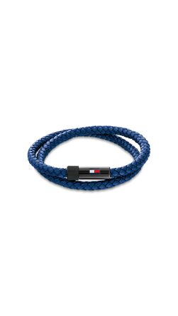 Чоловічий шкіряний браслет Tommy Hilfiger з магнітною застібкою, синій
