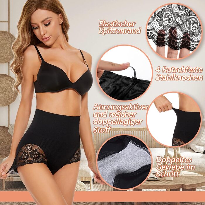 Корсет-шорти для жінок Shapewear: фігуроформуючий боді-шейпер, чорний, розмір L