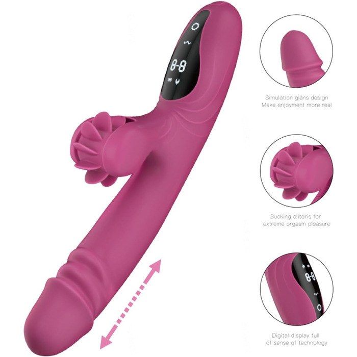 Вібратор для жінок Rabbit з 9 функцій та режимом нагріву, фіолетовий