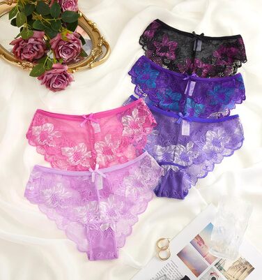 5 пар жіночих трусиків: мереживо, безшовні, сексуальний бразильський комплект, дихаючі, гіпстер, сліп, A-5