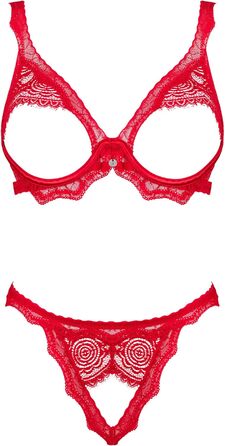 Сексуальний жіночий комплект нижньої білизни Selente Love & Fun: бюстгальтер, пояс-стрінг, танга та шовкова маска для очей, червоний, XS-S