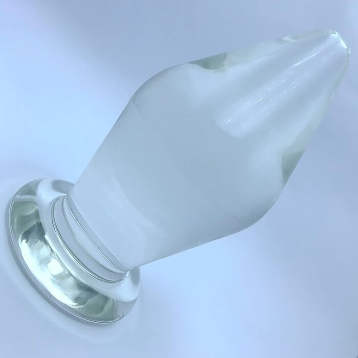 Анальний пробка зі скла ScreaAss Big Glas, 4.5/7.5/8 см, прозорий кристал, для чоловіків та жінок, SM bondage