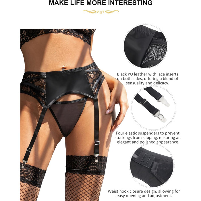Набір ремінців для панчіх, великий розмір, з 4 металевими кліпсами для панчіх до коліна, чорний, стиль 2: чорний (4 ремінці), 4X--Large