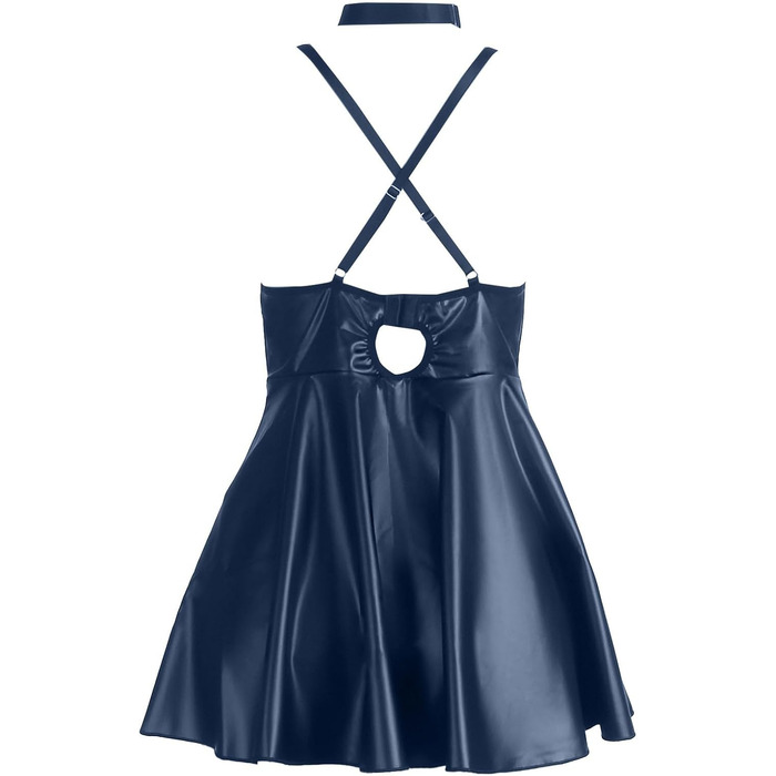 Комплект жіночої білизни: ремінь, шкарпетки, спідниця з екошкіри, з регульованим намистом (Блакитний, 4XL)