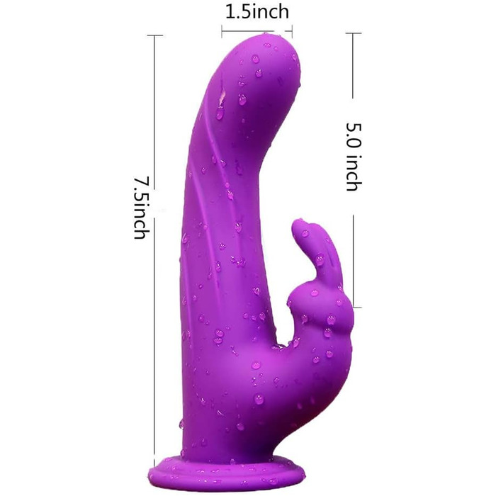 Вібратор для жінок NAIXBTY Rabbit з двома моторами, для стимуляції G-точки, силікон, водонепроникний, тихий, блакитний