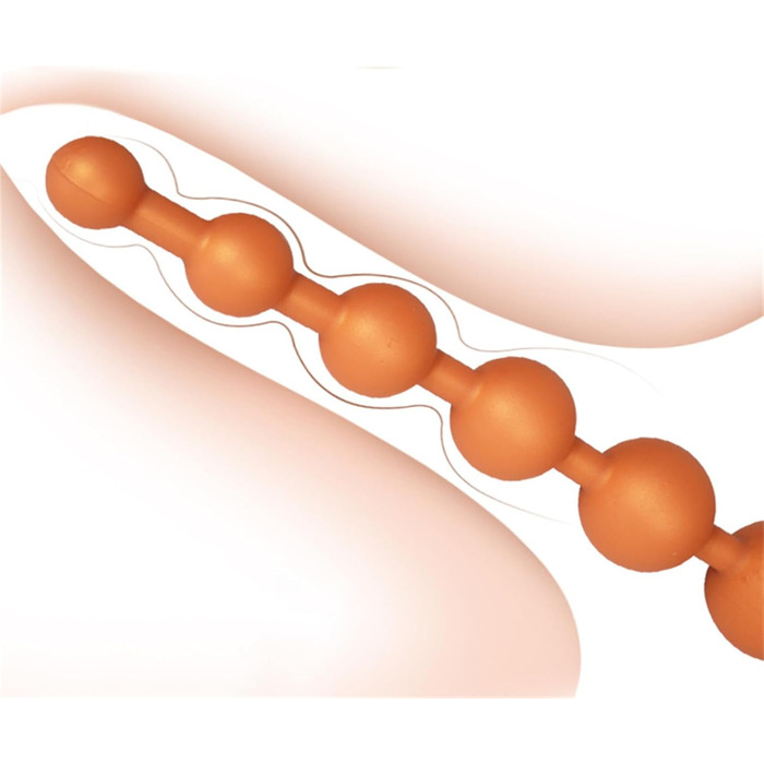 Анальні кульки з силікону Axcroo Extra Langer: набір з 6 кульок, стимулятор простати, анатомічний дилататор для жінок та чоловіків (42 см)