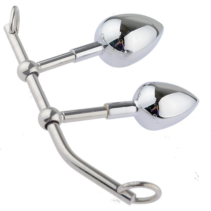 Набір анальних іграшок: металевий анальний дилда, плагін, гачок для стимуляції G-точки та простати. Для чоловіків та жінок (M+L)