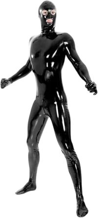 Комбінезон з капюшоном, рукавичками та шкарпетками з натурального каучуку для чоловіків, чорний XL