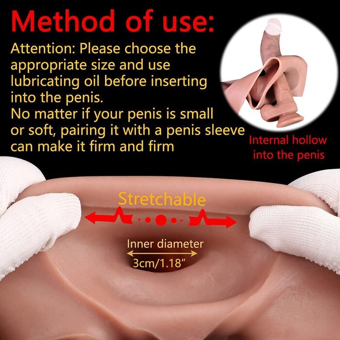 Реалістична чоловіча секс-іграшка - пеніс-манжетка з силікону, 5 стилів, для ерекції