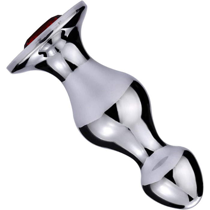 Анальний плаг з нержавіючої сталі з кристалом для стимуляції простати - для жінок, чоловіків, пар