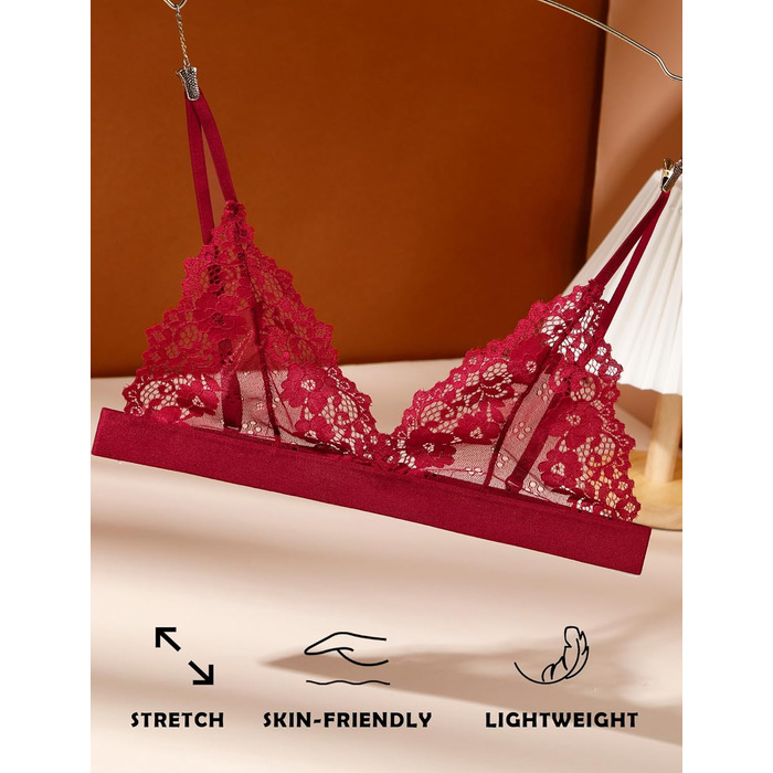 Даен BH 3 шт. мереживний бюстгальтер без кісточок, мереживний бюстгальтер Даен, сексуальний прозорий бюстгальтер, бюстгальтер без кісточок, бюстгальтер балконет, бюстгальтер пуш-ап, S-L, білий, чорний, блакитний (рожевий, червоний, блакитний, M)