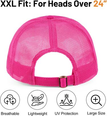 Чоловіча бейсболка Zylioo XL для великої голови, регульована спортивна кепка з сіткою, рожева